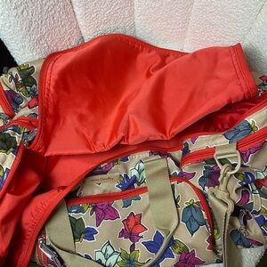 Vera Bradley Multicolor Floral Bag with Red Interior